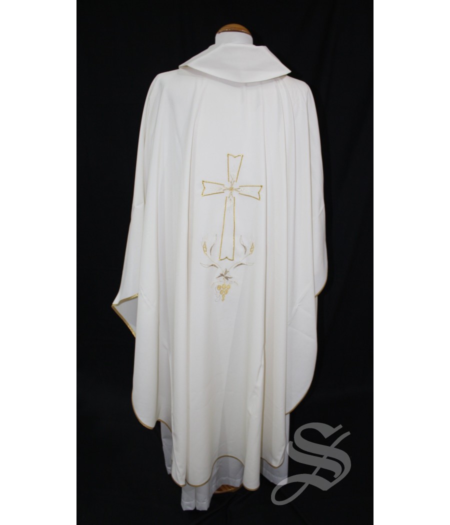 CASULLA BLANCO 100% POLIESTER LIGERO ART. PLB