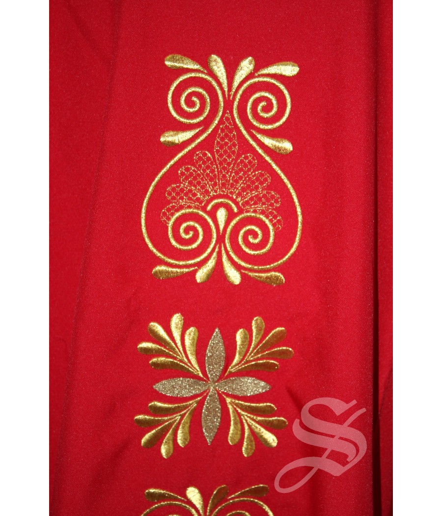 CASULLA 709 ROJA HOJAS DORADAS