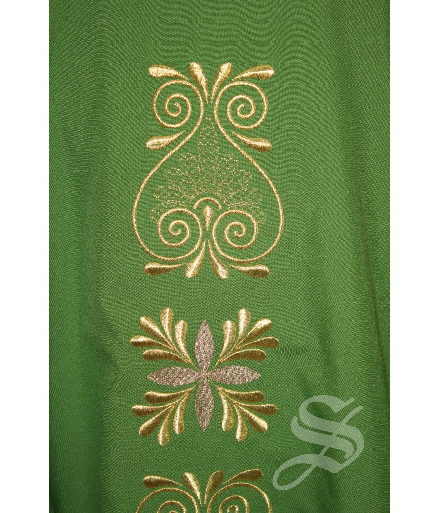 CASULLA 709 VERDE HOJAS DORADAS