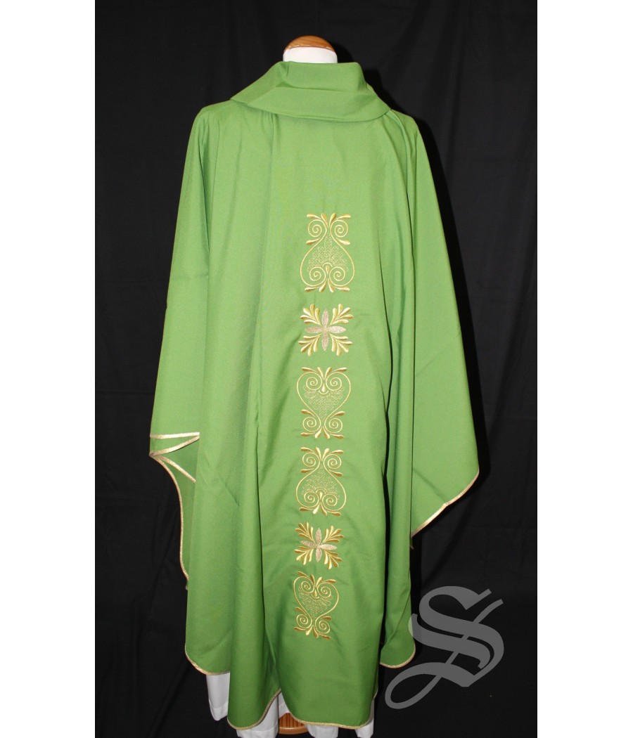 CASULLA 709 VERDE HOJAS DORADAS