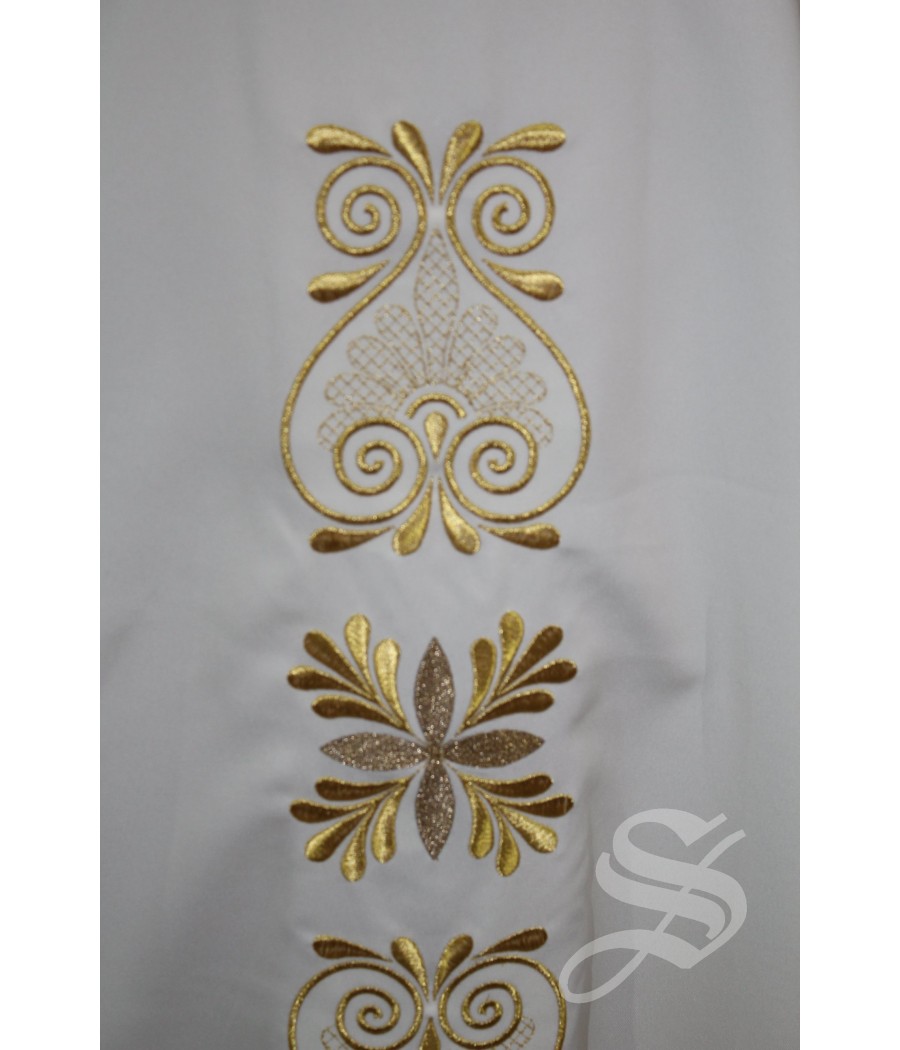 CASULLA 709 BLANCA HOJAS DORADAS