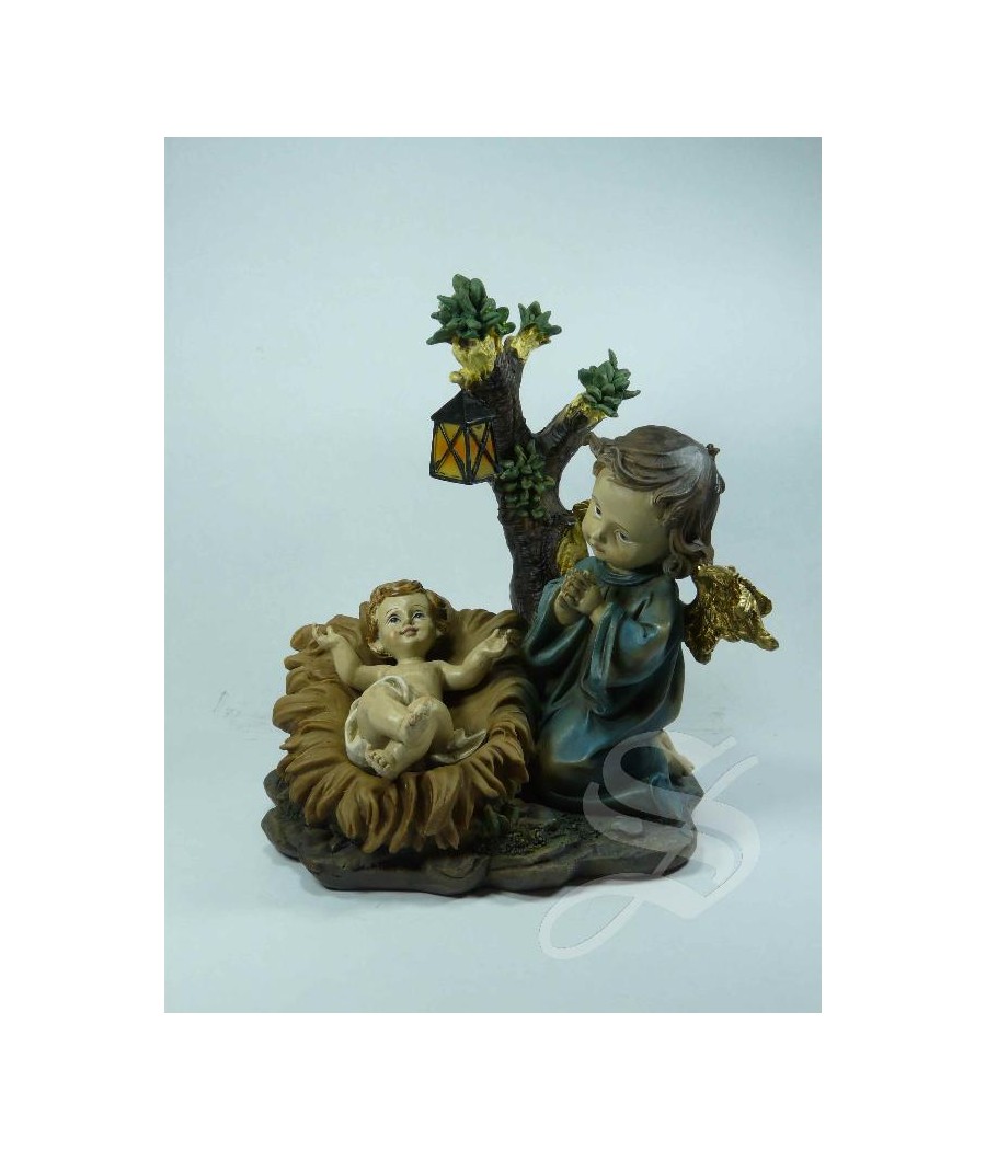 ANGEL CON NIÑO JESUS 16 CM.