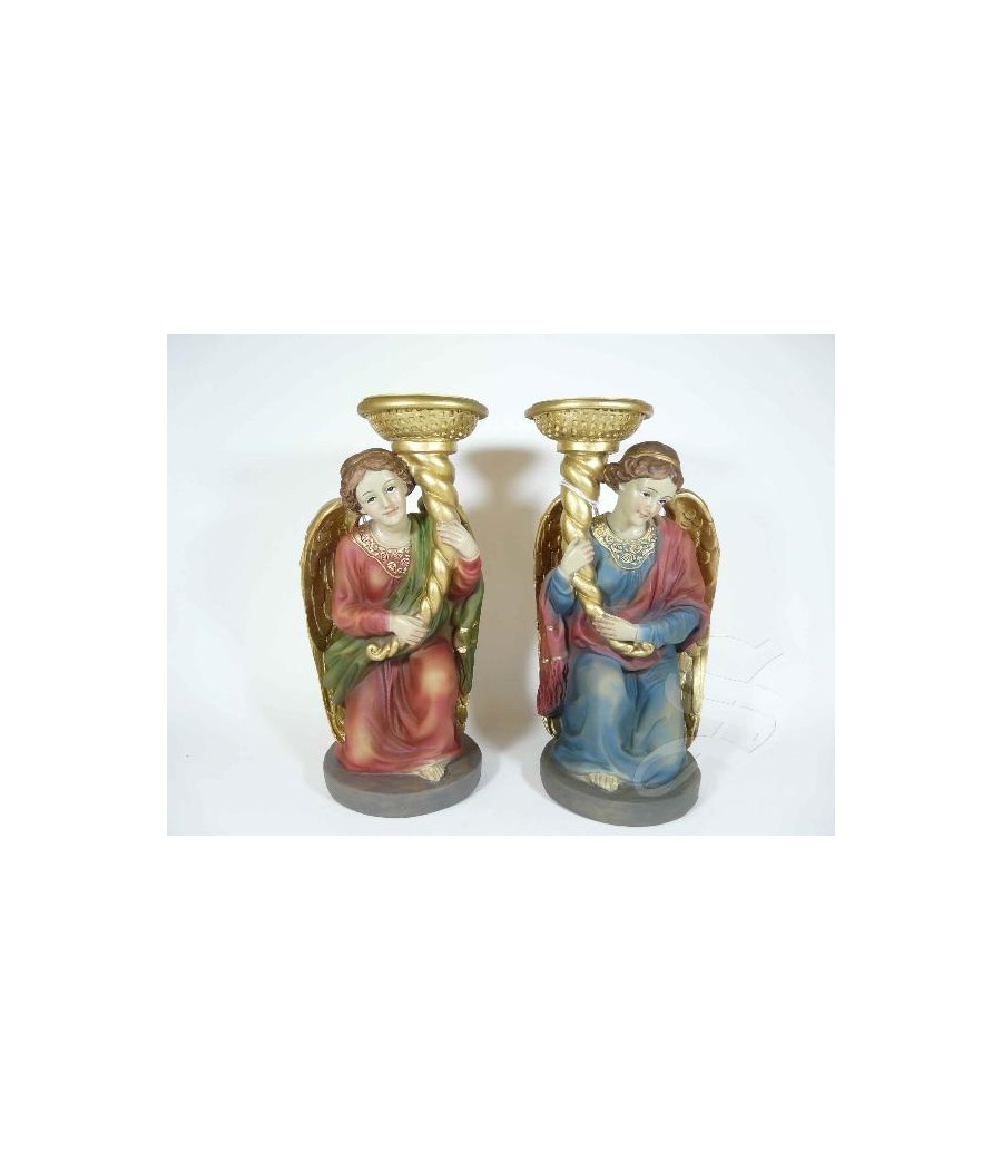 CANDELABRO ANGEL DE RODILLAS COLOR 19 CM.