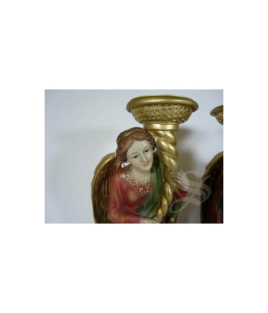 CANDELABRO ANGEL DE RODILLAS COLOR 19 CM.