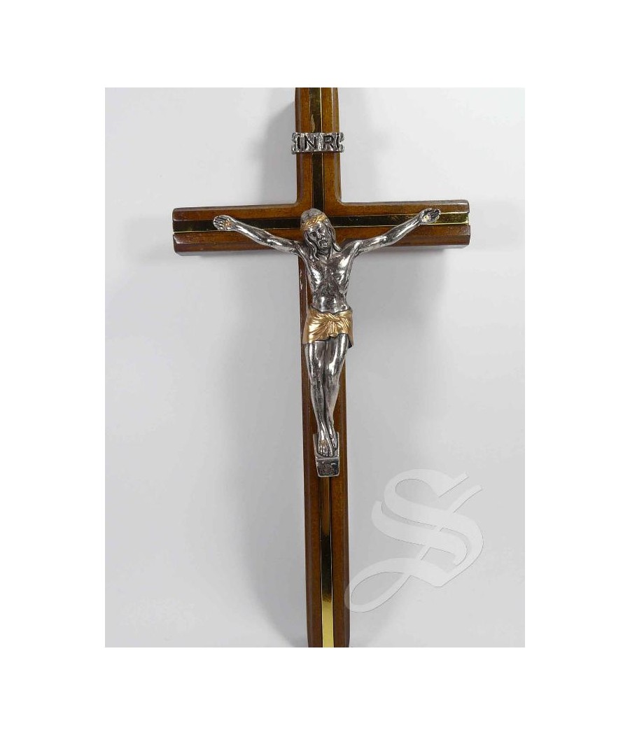 CRUCIFIJO CRUZ MADERA + DORADO