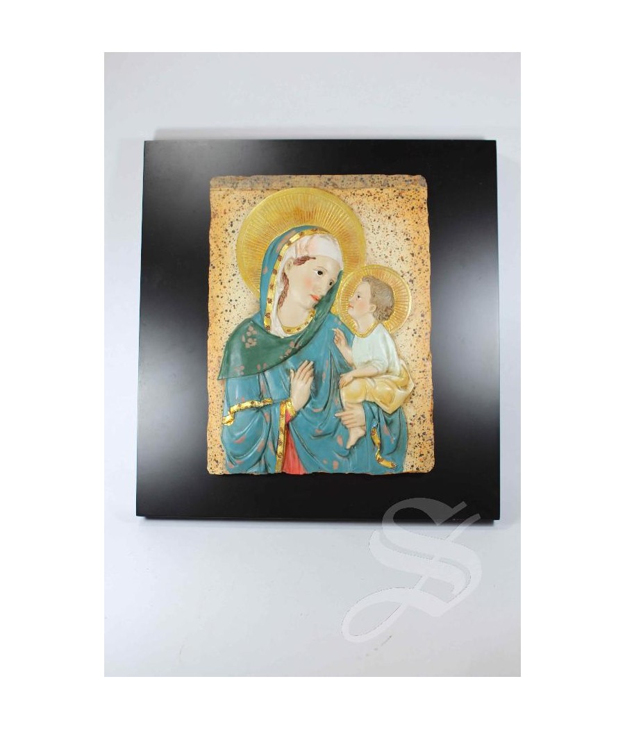 CUADRO RELIEVE VIRGEN CON NIÑO 20CM.