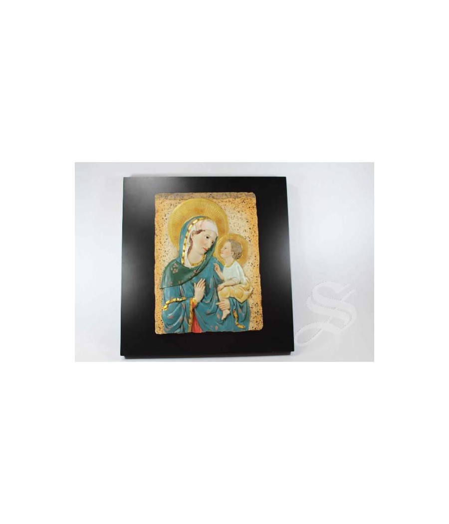 CUADRO RELIEVE VIRGEN CON NIÑO 20CM.
