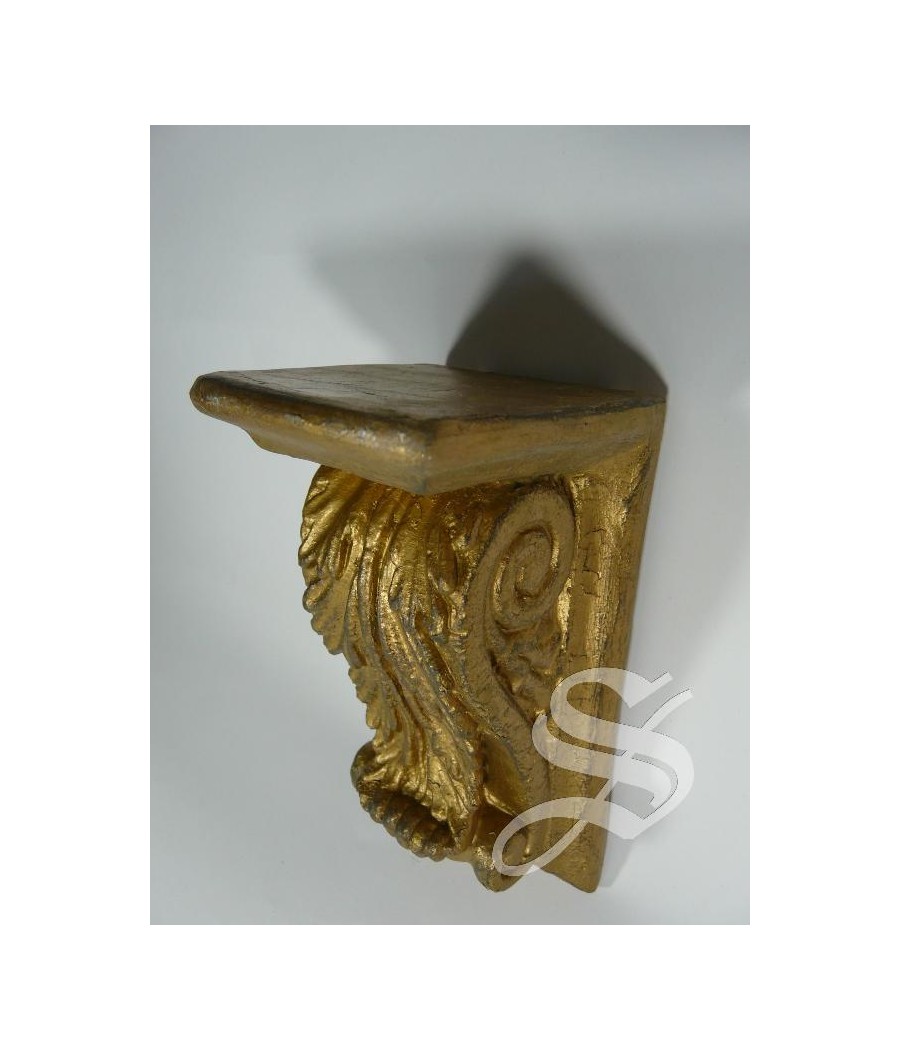 MENSULA DORADA HOJAS 7,5X5X13