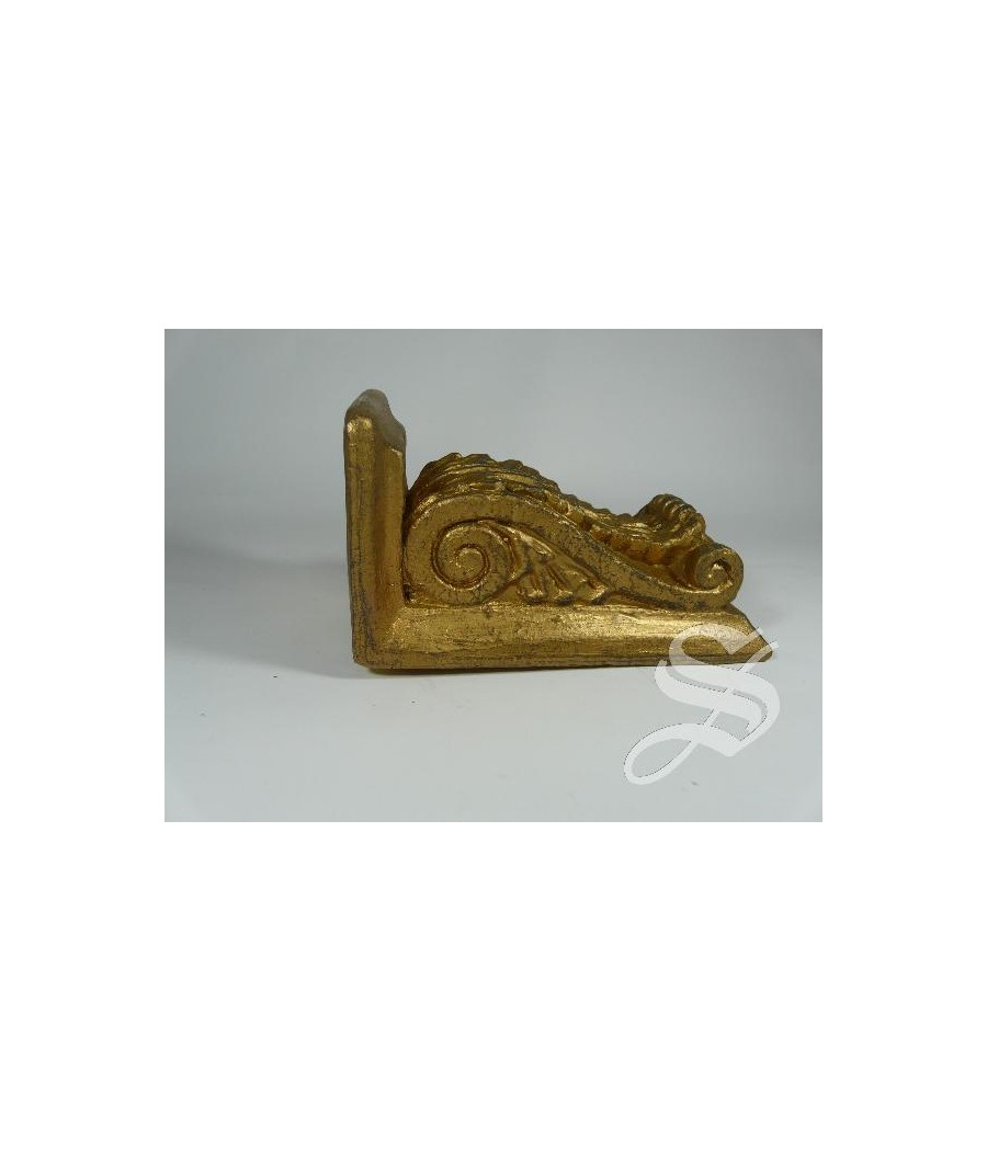 MENSULA DORADA HOJAS 7,5X5X13