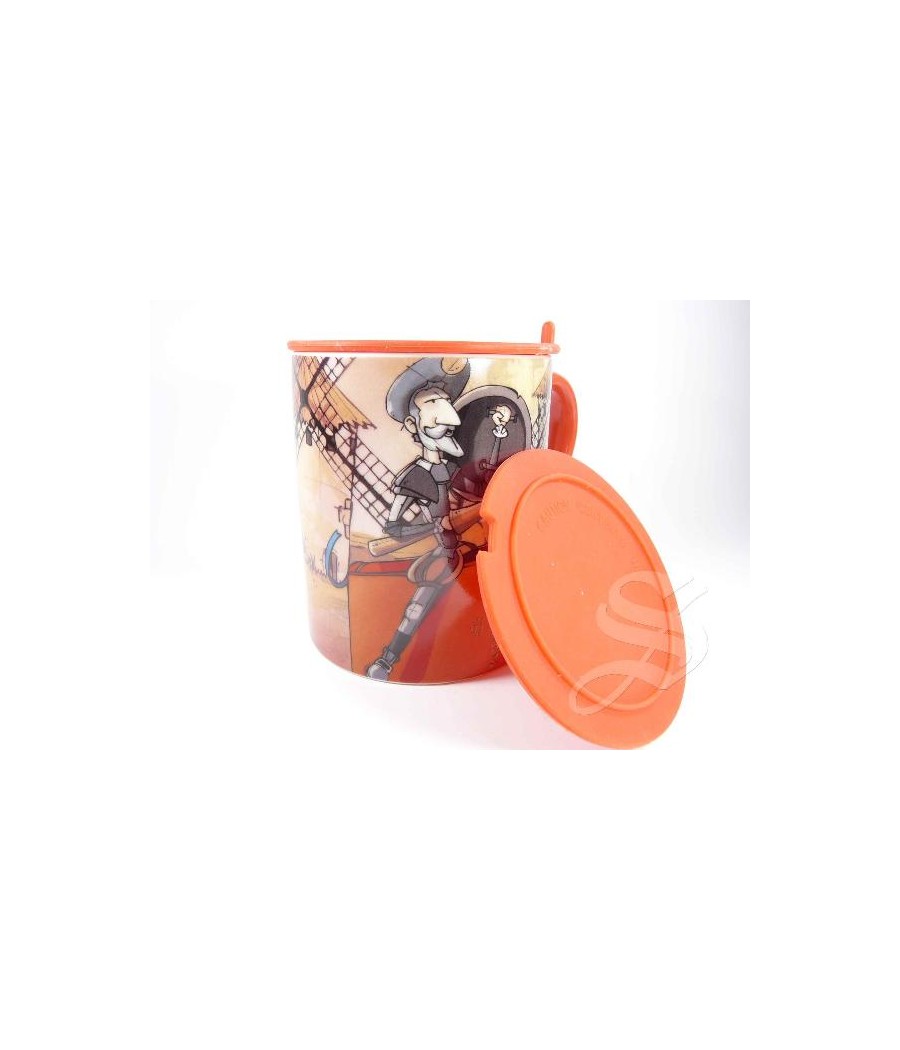 MUG QUIJOTE FILTRO TAPA SILICONA