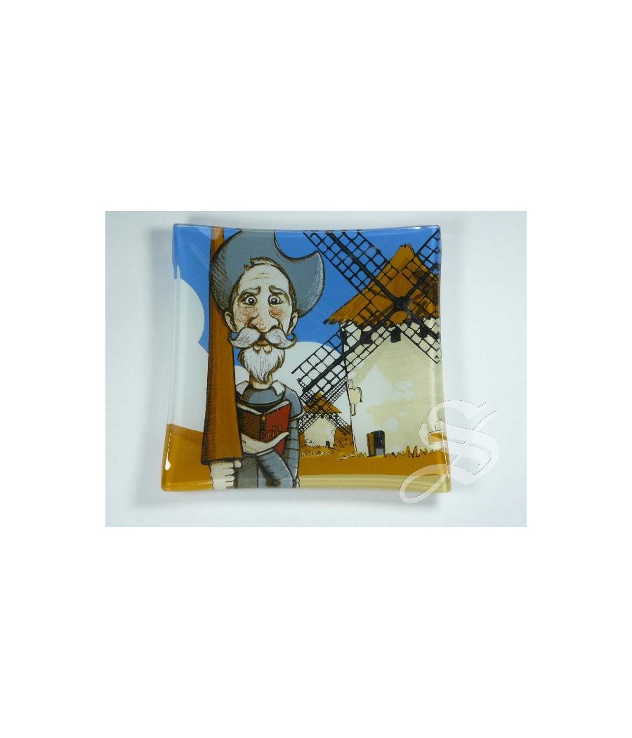 PLATO CUADRADO QUIJOTE 10X10 CM.