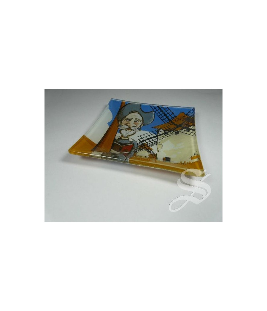 PLATO CUADRADO QUIJOTE 10X10 CM.