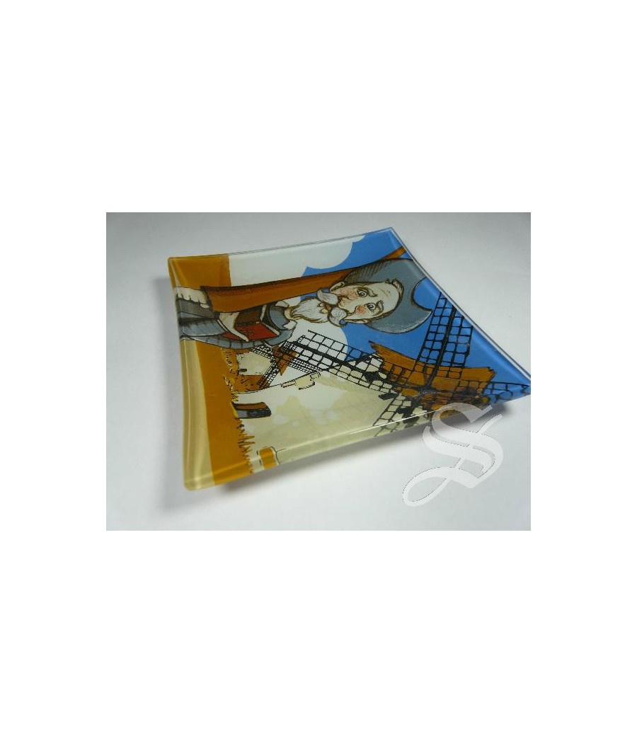 PLATO CUADRADO QUIJOTE 10X10 CM.