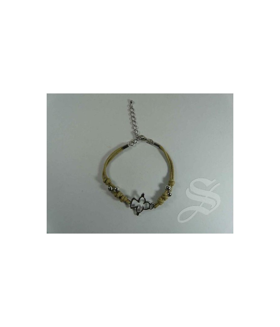 PULSERA CUERDA ANGEL PLATEADO