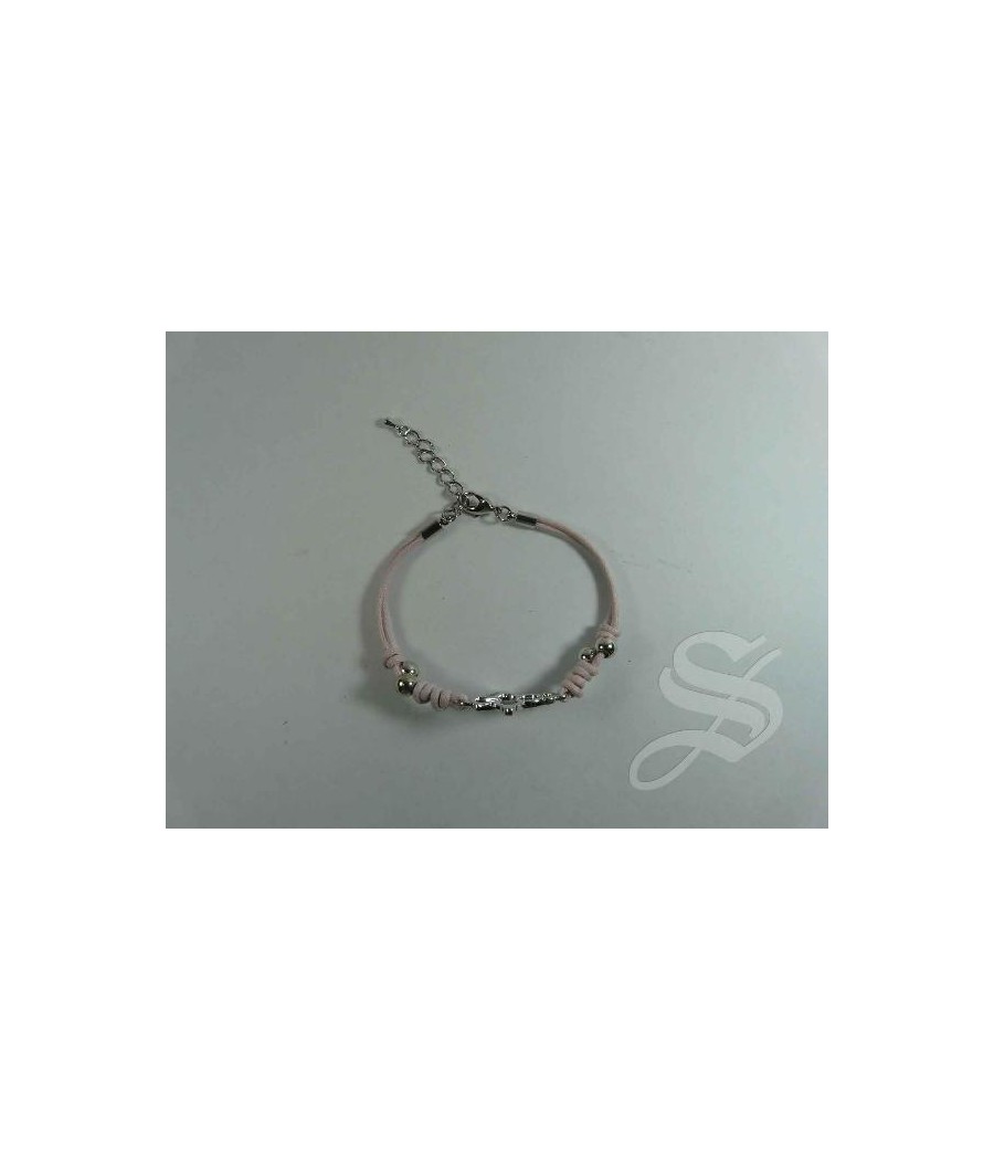 PULSERA CUERDA ANGEL PLATEADO