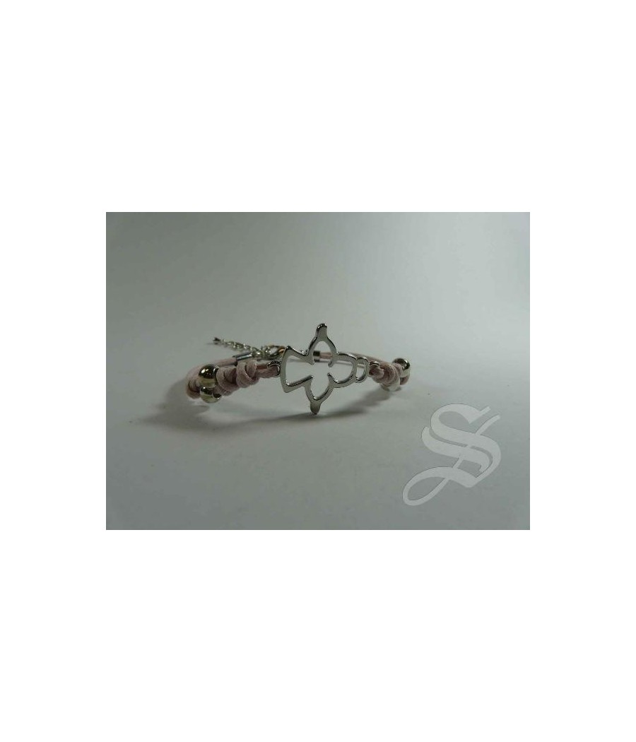 PULSERA CUERDA ANGEL PLATEADO