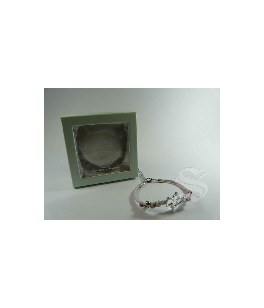 PULSERA CUERDA ANGEL PLATEADO