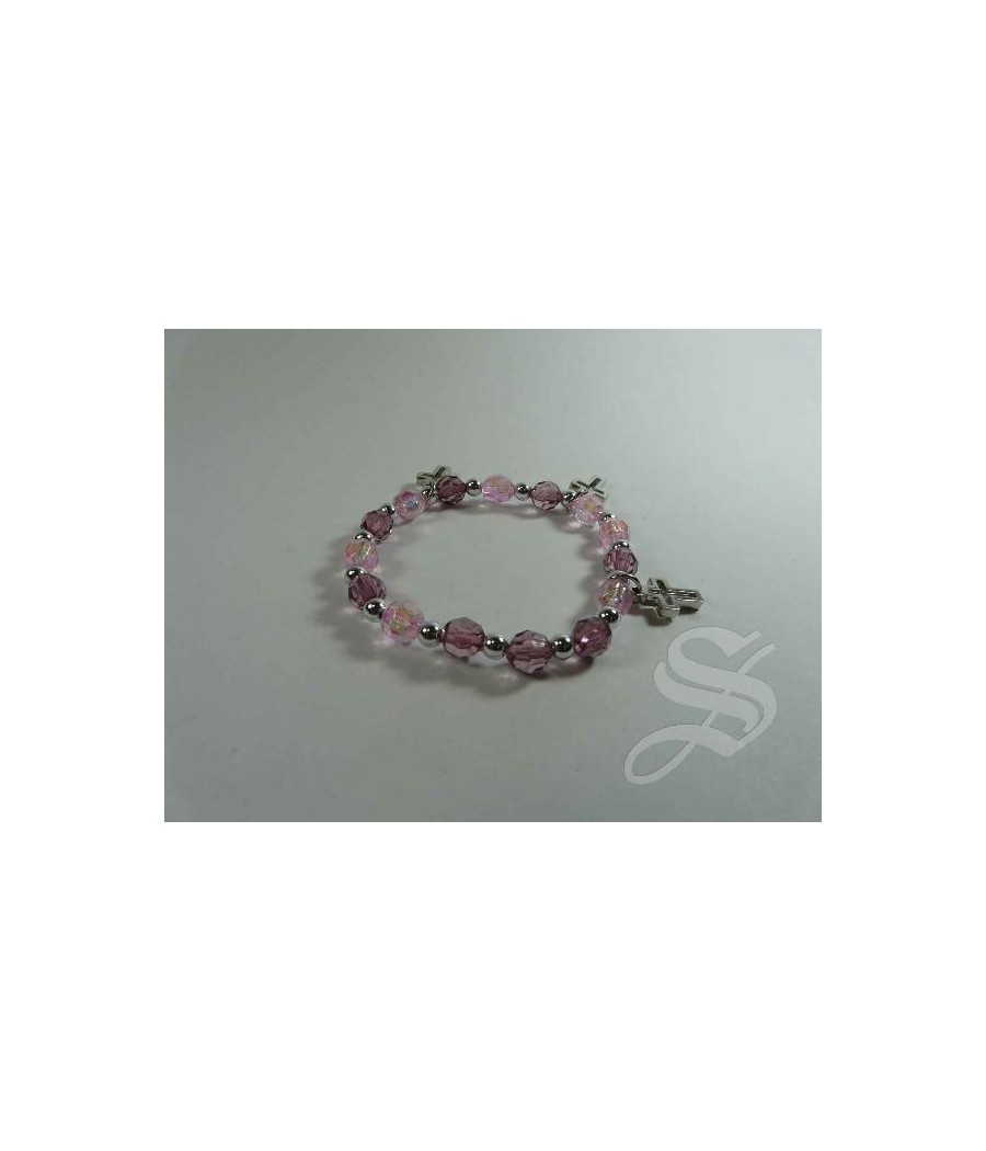 PULSERA PIEDRAS + 3 CRUCES