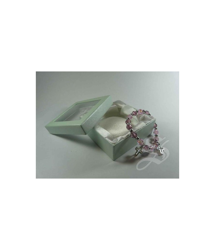 PULSERA PIEDRAS + 3 CRUCES