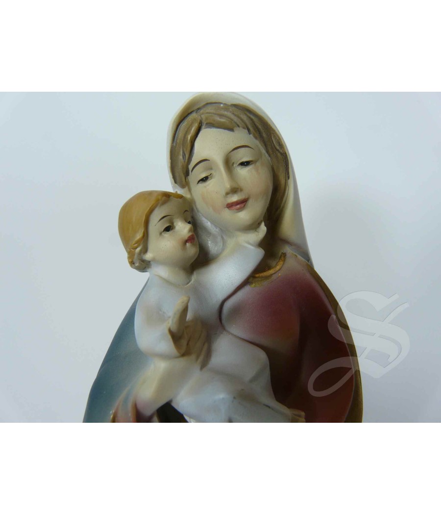 VIRGEN CON NIÑO 20 CM. TRAJE LISO