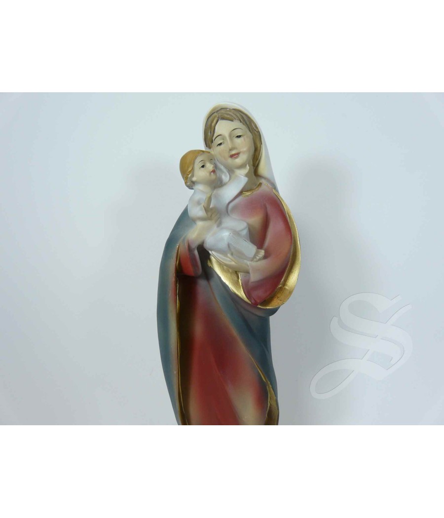 VIRGEN CON NIÑO 20 CM. TRAJE LISO