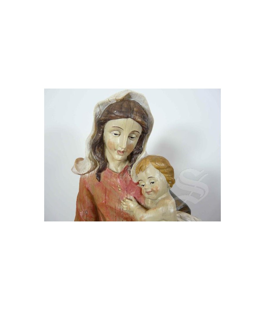 VIRGEN CON NIÑO 30CM. MADERA VIEJA