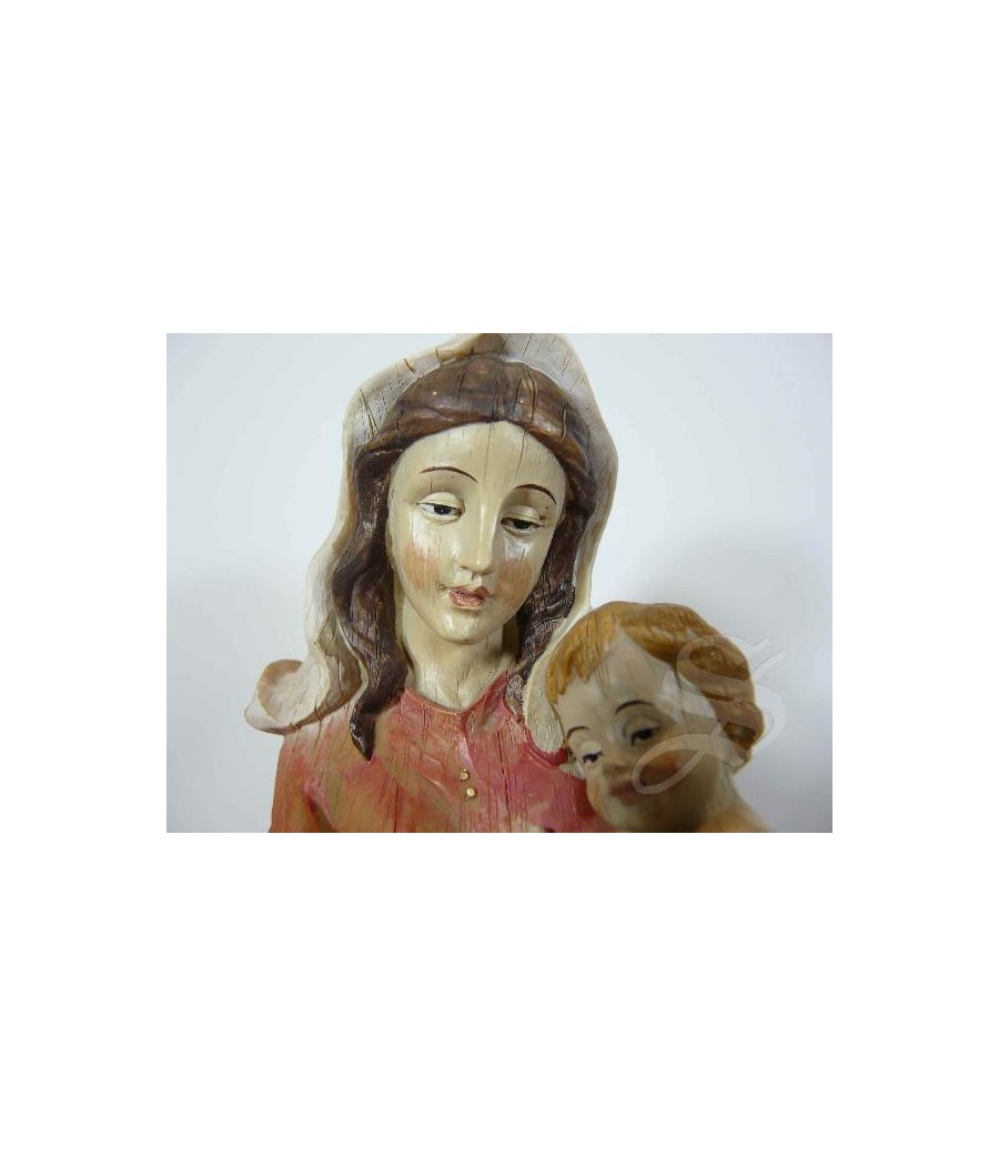 VIRGEN CON NIÑO 30CM. MADERA VIEJA