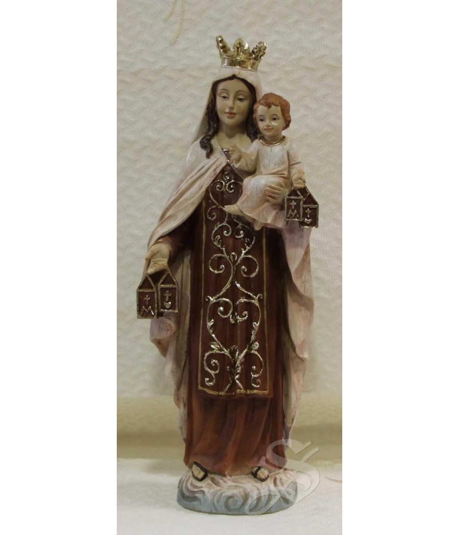 VIRGEN DEL CARMEN MADERA VIEJA 40 CM.