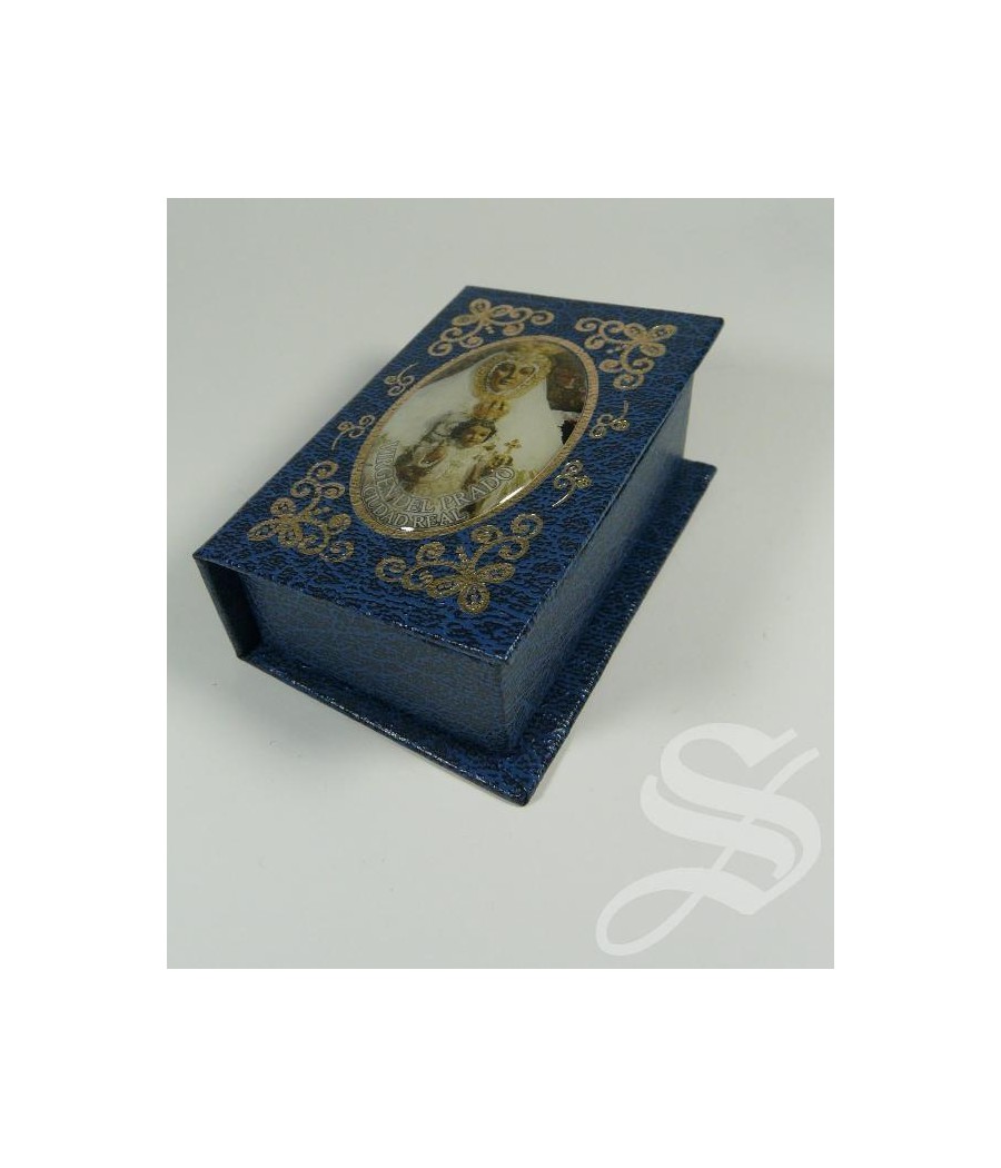 ROSARIERA FORMA LIBRO AZUL VIRGEN DEL PRADO 7 * 5
