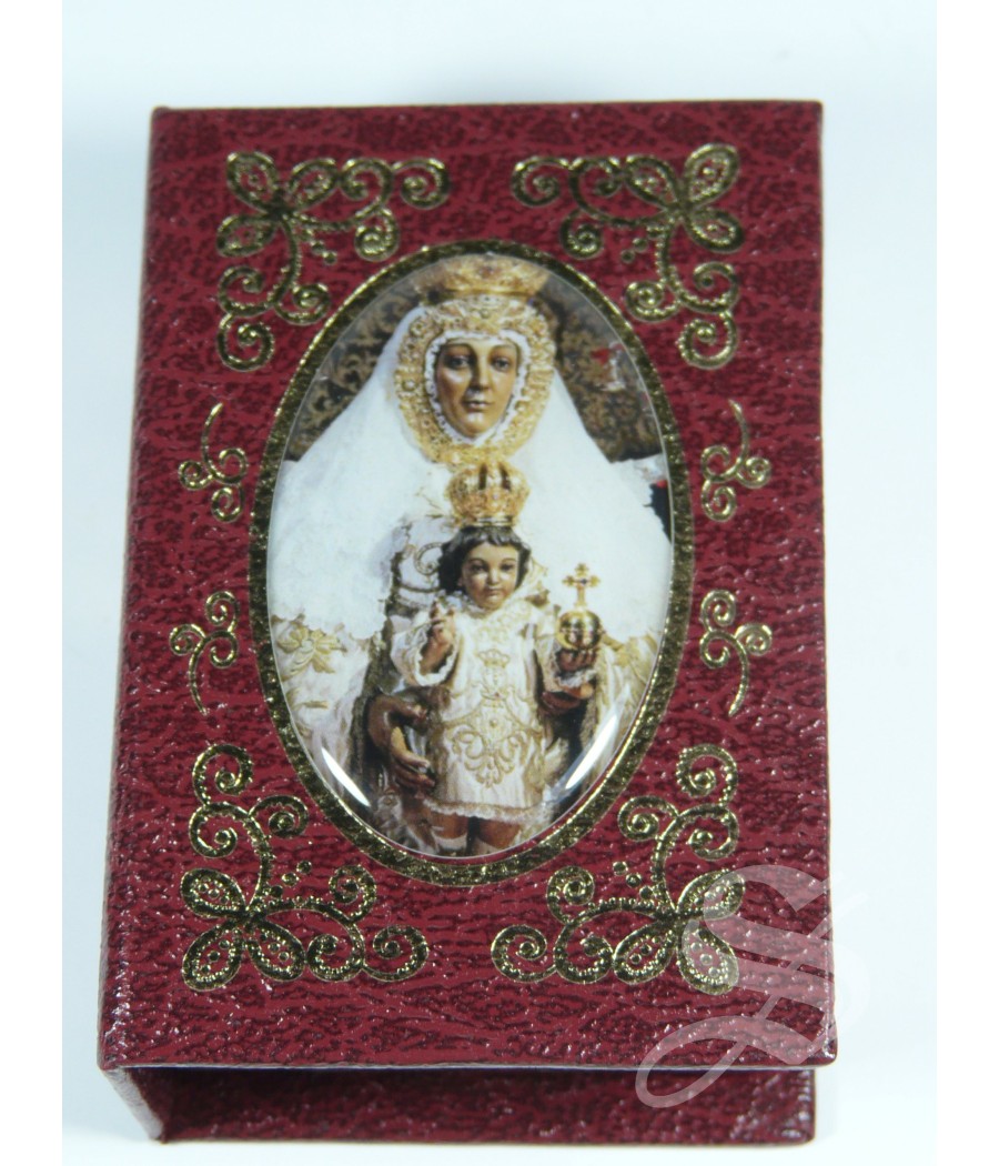ROSARIERA FORMA LIBRO GRANATE VIRGEN DEL PRADO 7 * 5