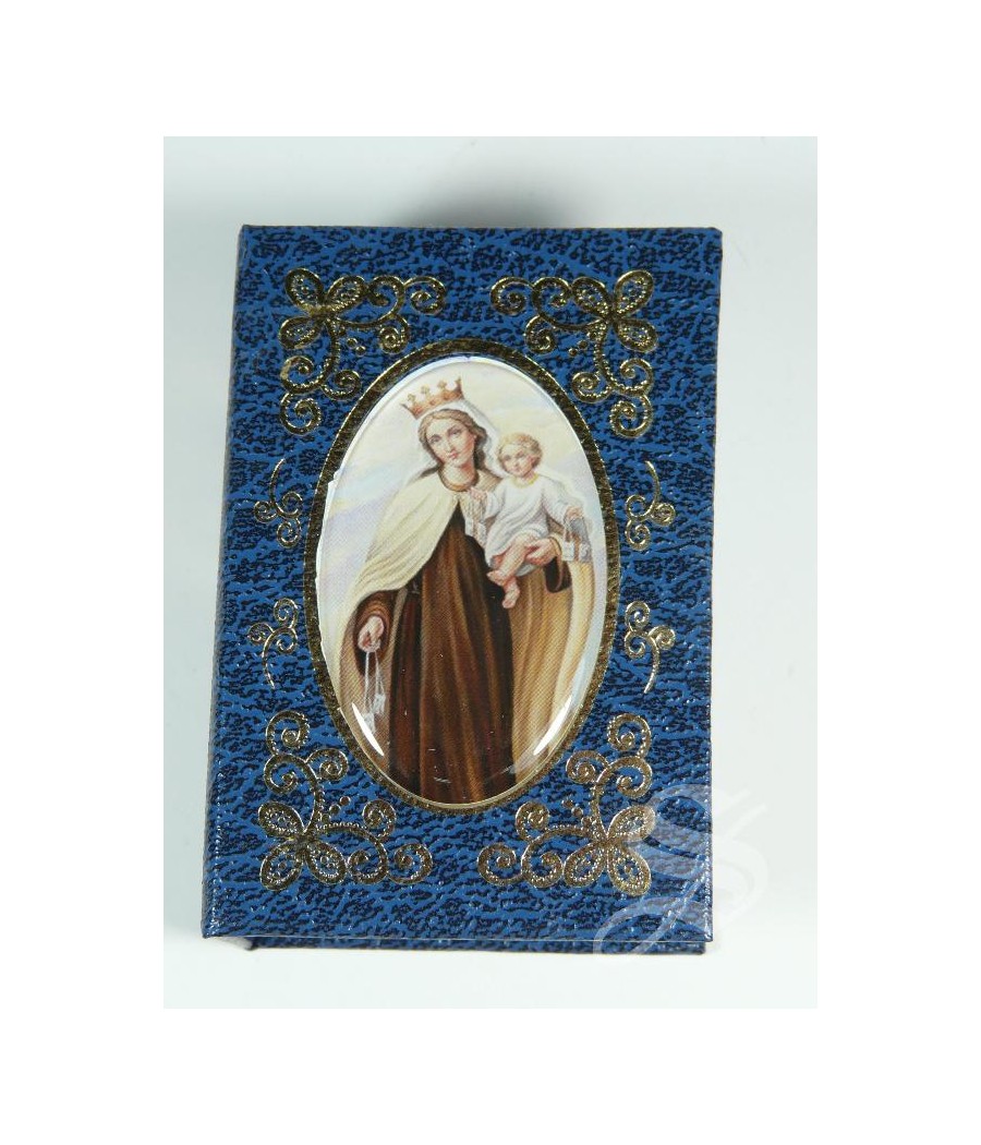 ROSARIERA FORMA LIBRO AZUL VIRGEN DEL CARMEN