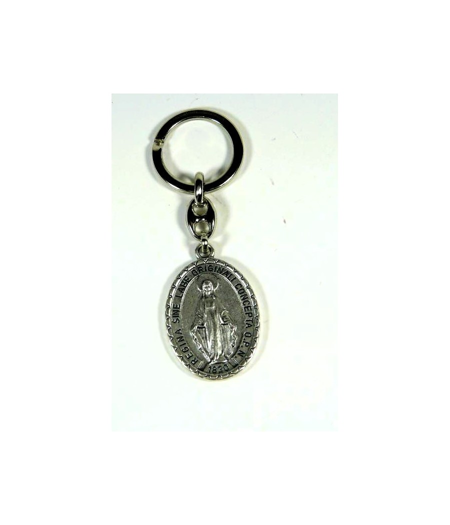 LLAVERO MEDALLA MILAGROSA  4 X 2,8 CM.