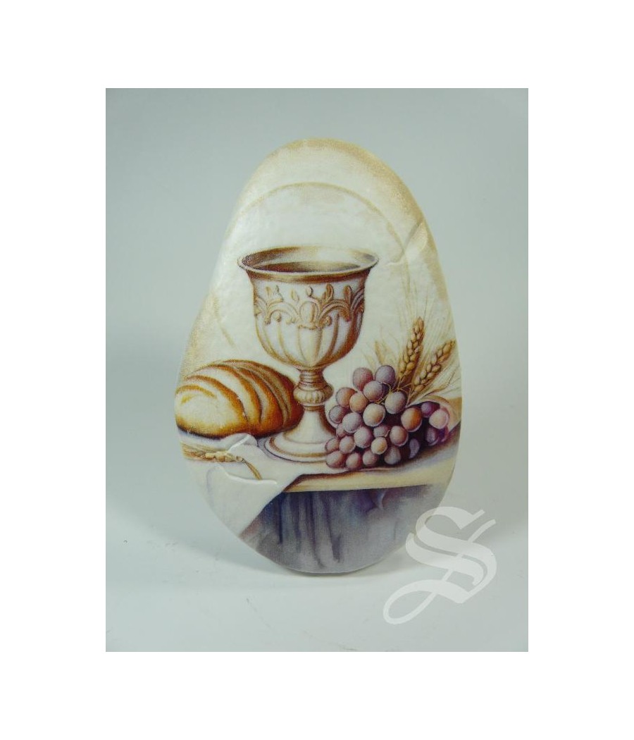 CUADRO POLIMERO CALIZ Y UVAS. 9 X12.5 CM