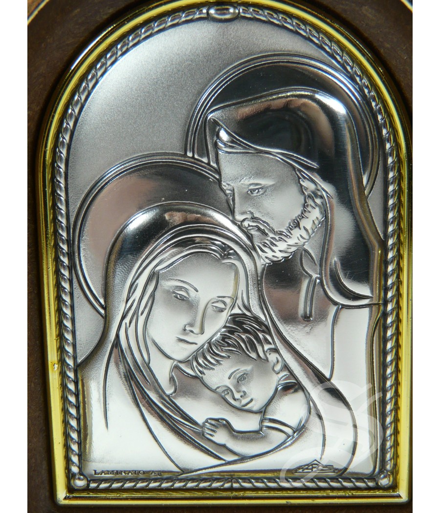 TRIPTICO CON PLACA DE PLATA 12 * 7,5 SAGRADA FAMILIA