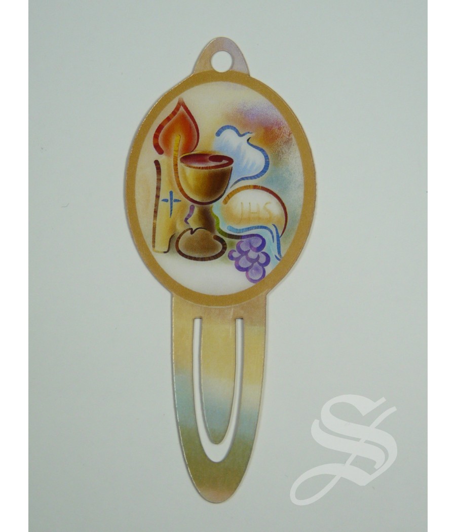 SAQUITO CON ROSARIO DE MADERA Y MARCAPAGINAS PARA COMUNION