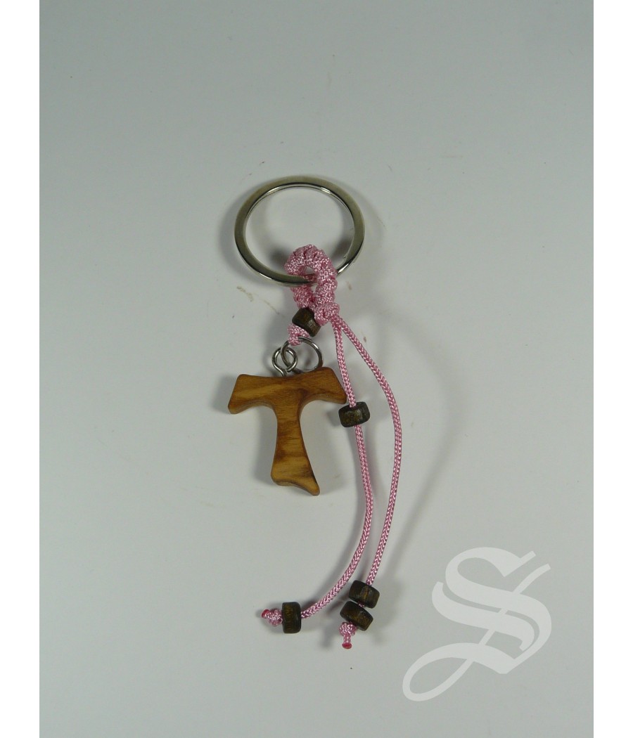 LLAVERO CRUZ TAU MADERA CON TARJETA PENITENCIA