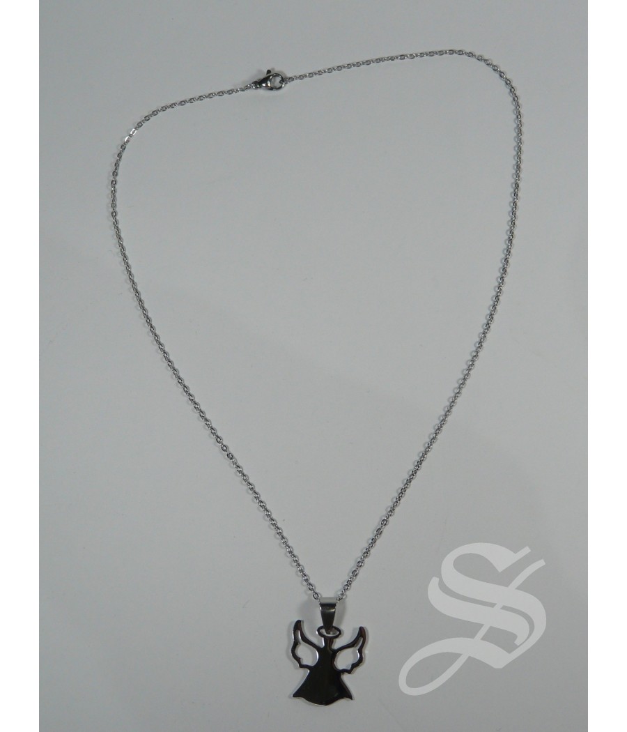 COLGANTE ANGEL EN ACERO INOX CON CADENA