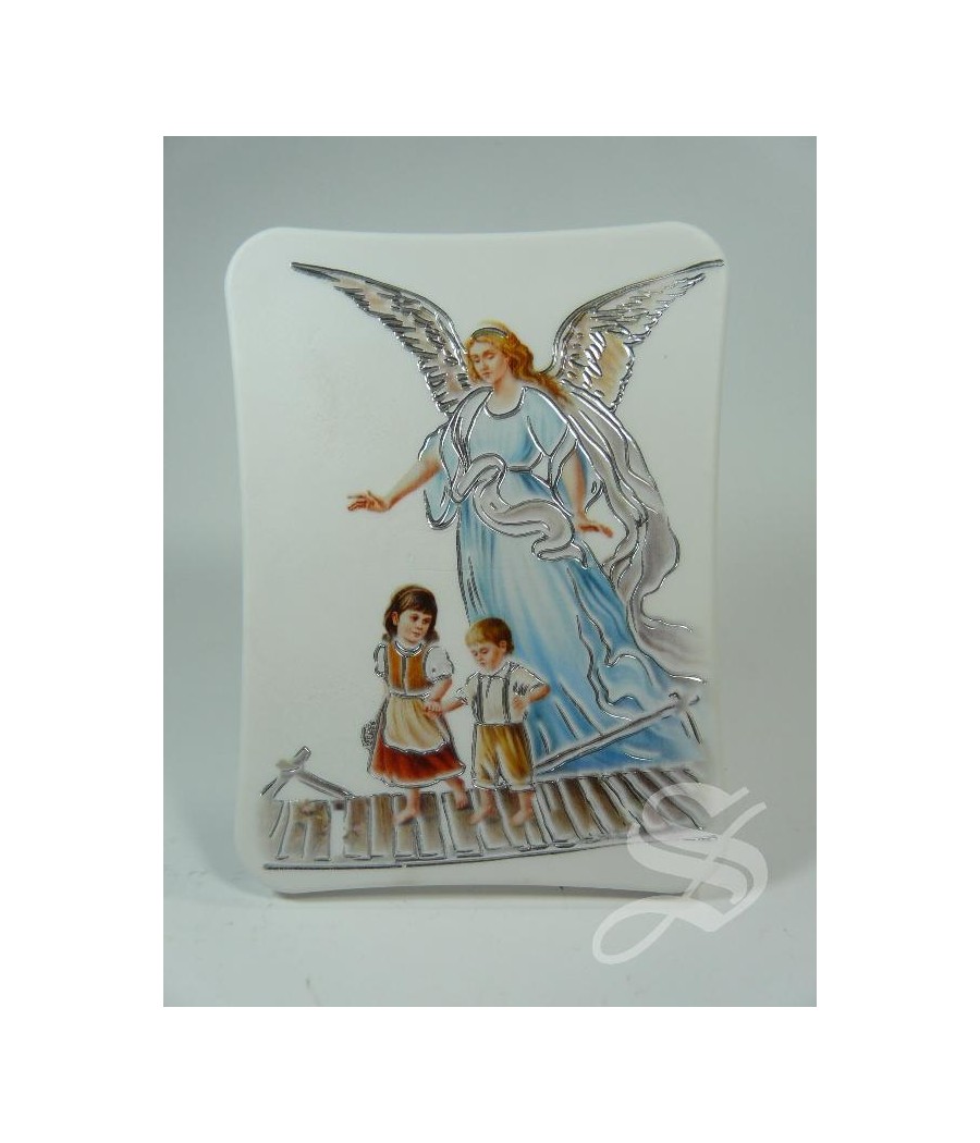 CUADRO POLIMERO EFECTO PIEDRA 9 * 12 ANGEL DE LA GUARDA