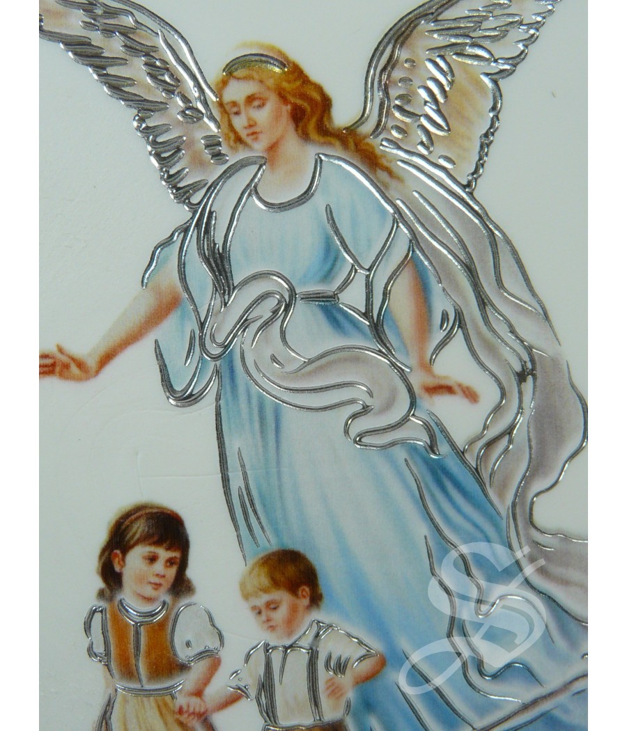 CUADRO POLIMERO EFECTO PIEDRA 9 * 12 ANGEL DE LA GUARDA