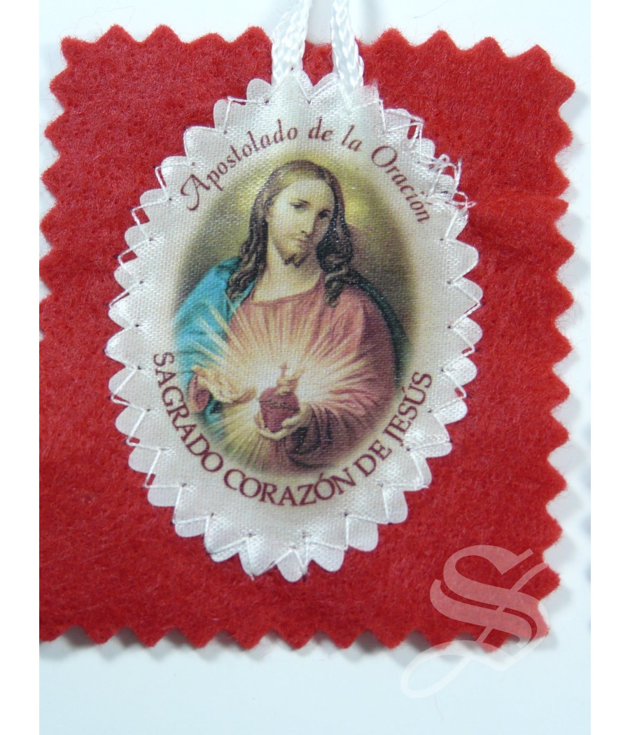ESCAPULARIO FIELTRO CORAZON DE JESUS 5,5 X 7