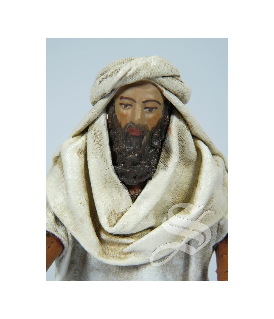 PASTOR ARABE EN PIE DE 12 CM. BARRO LIENZADO