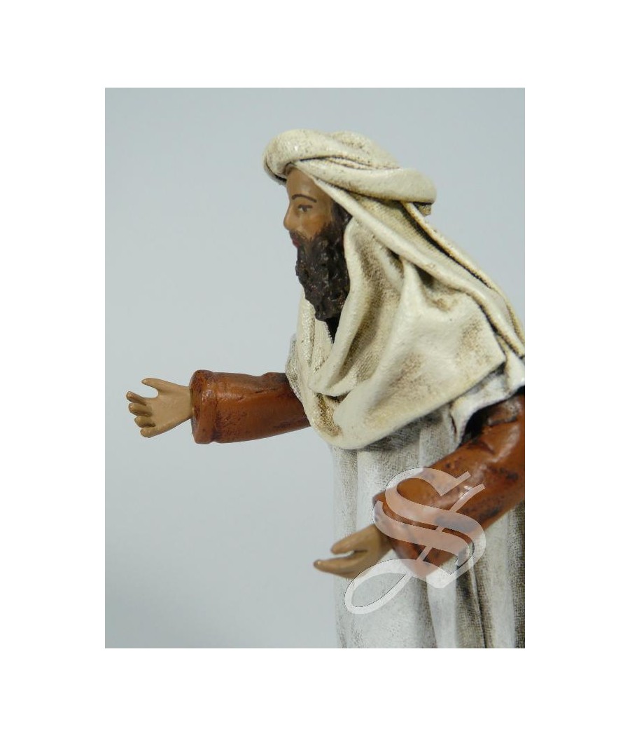 PASTOR ARABE EN PIE DE 12 CM. BARRO LIENZADO