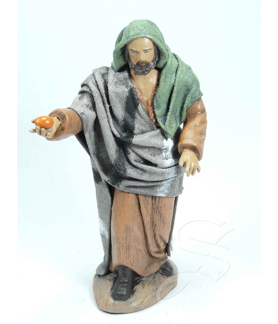 PASTOR CON FRUTA EN LA MANO 12 CM.