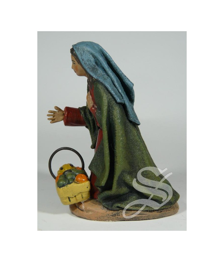 PASTORA ADORANDO CON CESTA 10 CM.