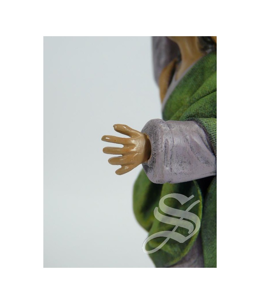 PASTORA CON TABLA DE PAN 14 CM.BARRO LIENZADO