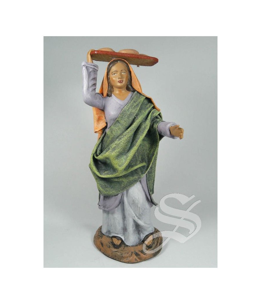 PASTORA CON TABLA DE PAN 21 CM. BARRO LI