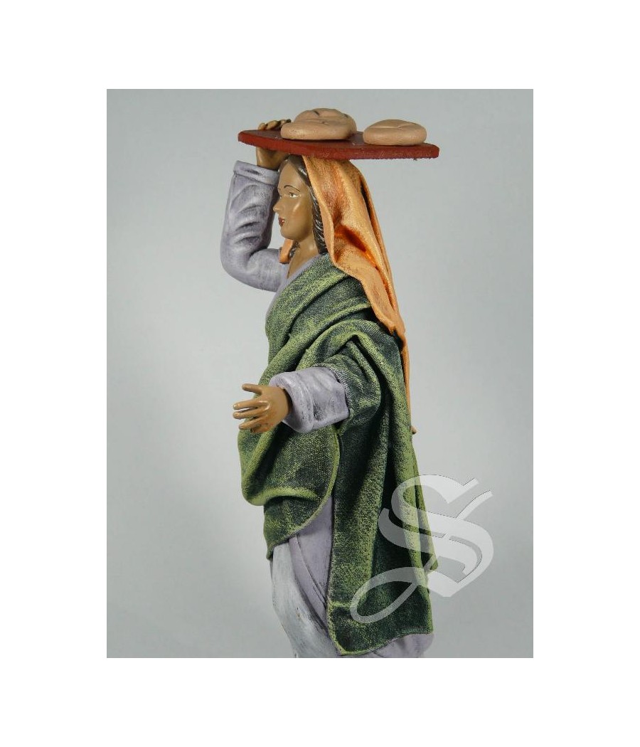 PASTORA CON TABLA DE PAN 21 CM. BARRO LI
