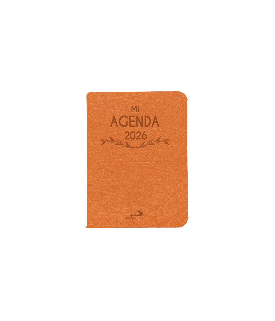 MI AGENDA 2026 - CUBIERTA EN SIMIL PIEL NARANJA. SIMIL PIEL