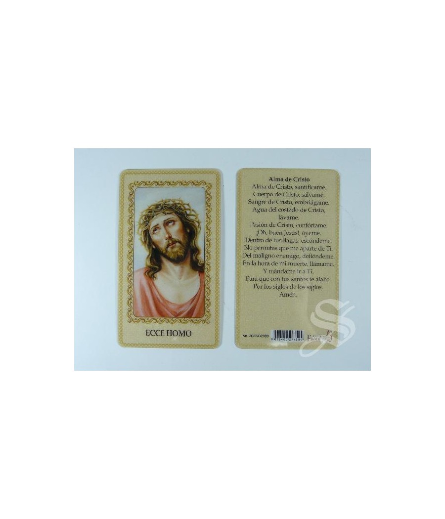 ESTAMPA ECCE HOMO PLASTIFICADA 6 X 10,5 CON ORACION