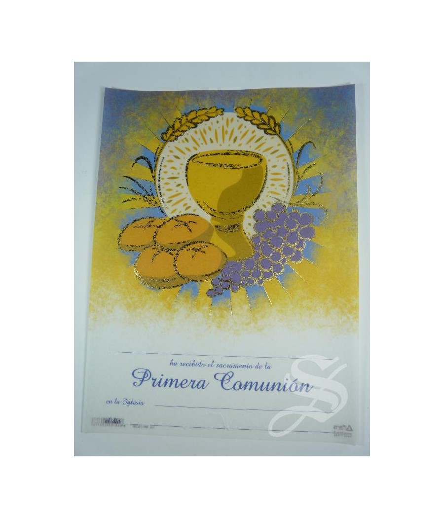 RECORDATORIO COMUNION PERGAMINO 18 X 24